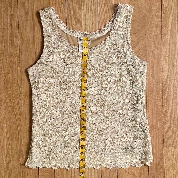 Coldwater Creek Off-White Lace Camisole Tank, Size L - Picture 5 of 6